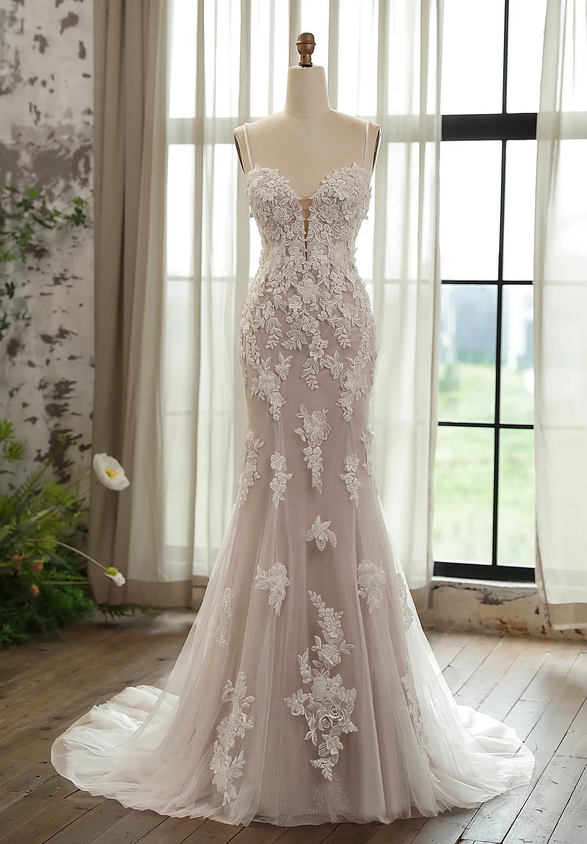 Mermaid-Hochzeitskleid Elle mit 3D-Spitze Mermaid-Hochzeitskleid Elle mit 3D-Spitze