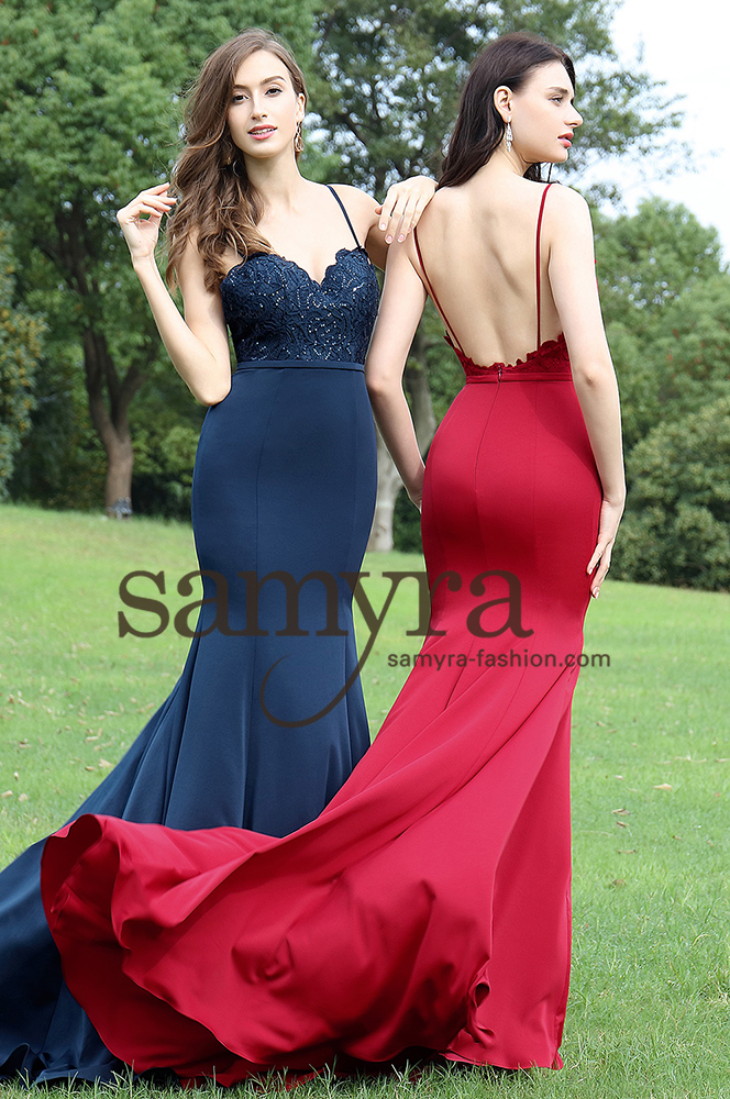 Dieses-Bild-zeigt-Abendkleid-Miley-von-Samyra-Fashion_1 Abendkleid Miley mit Spitze & rückenfrei (rot)