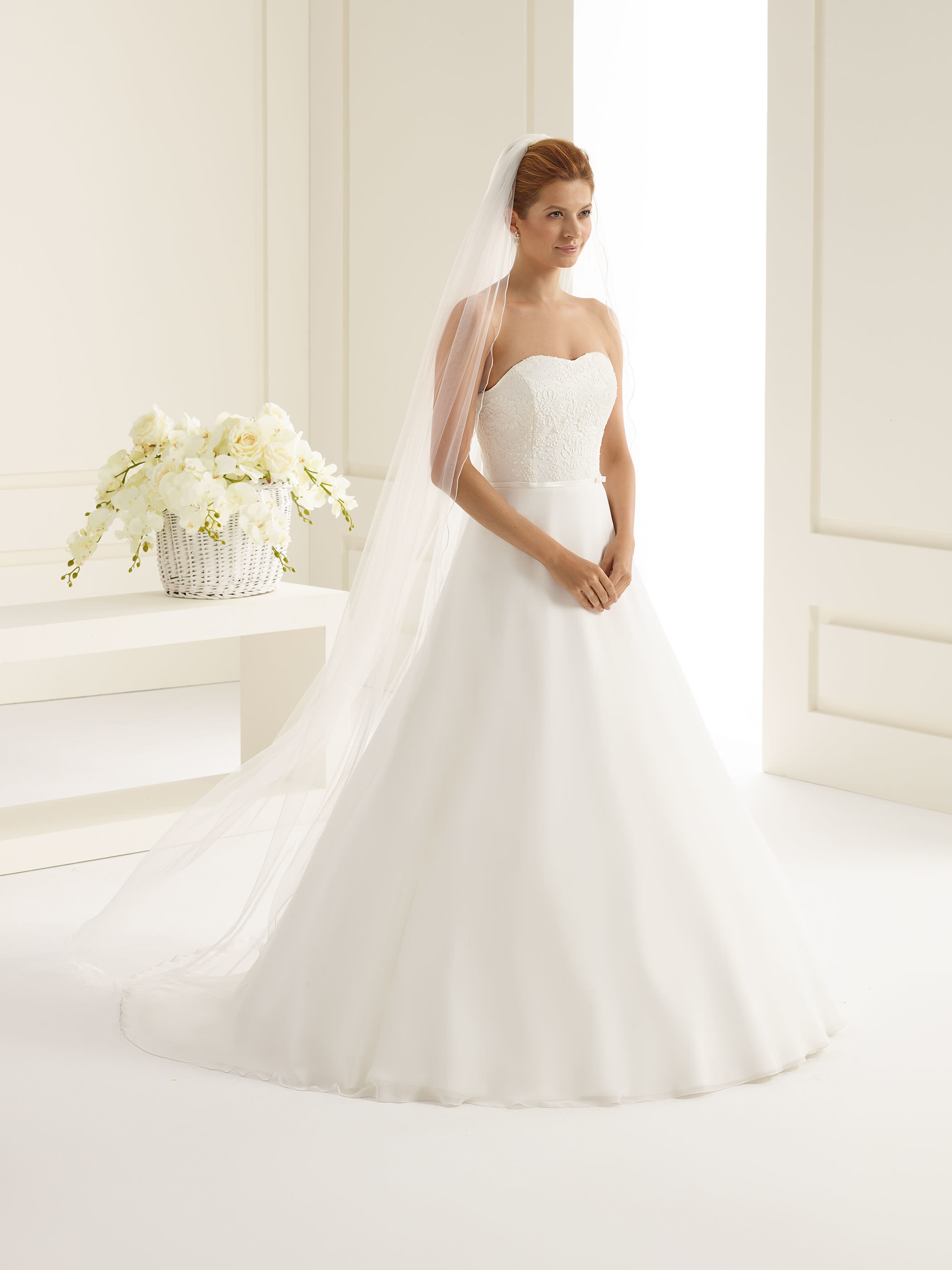 Dieses-Bild-zeigt-Schleier-S166-von-Dieses-Bild-zeigt-Schleier-S159-von-Bianco-Evento Schleier mit Kurbelkanten-Abschluss (elfenbeinfarben) S166