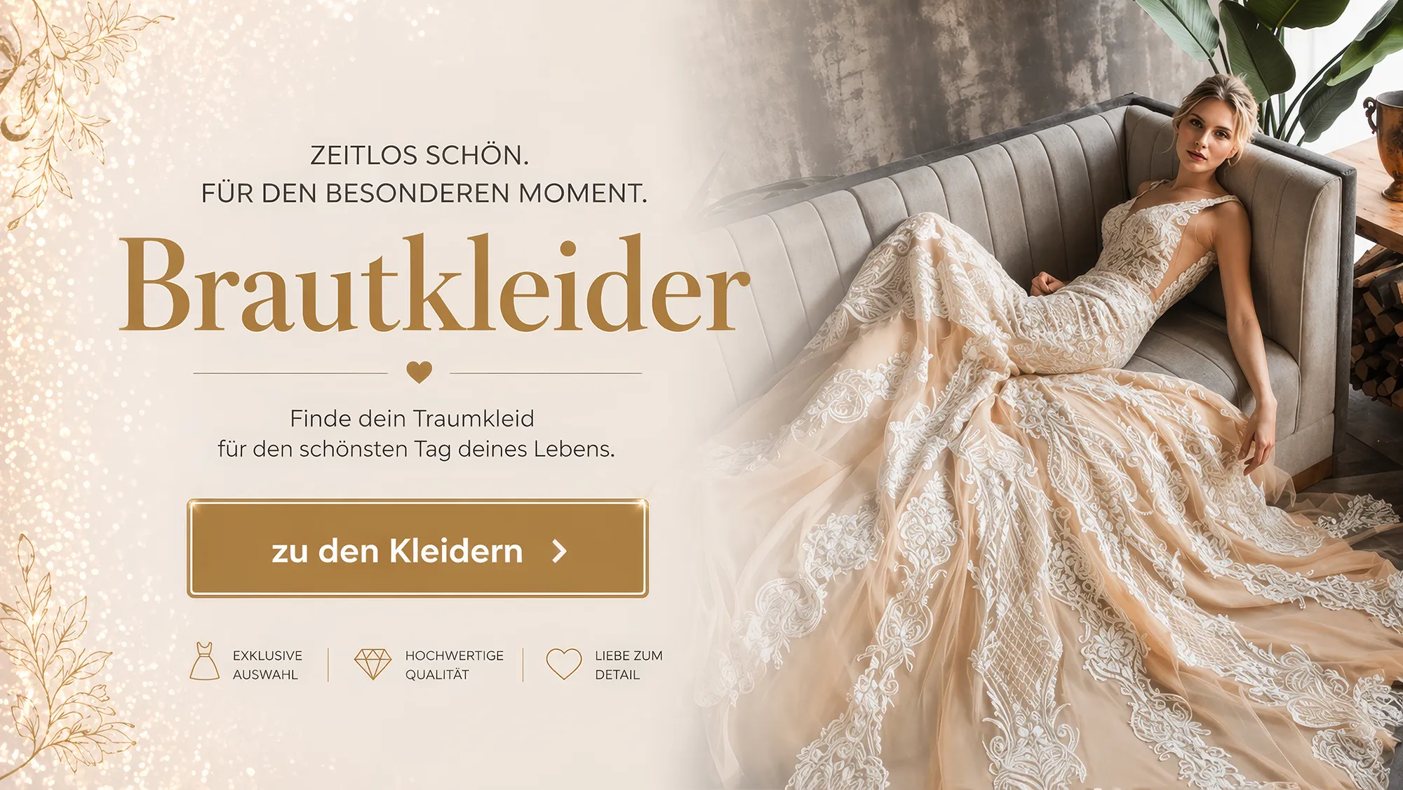Elegantes Brautkleid mit Spitze und Tüll im Showroom von Samyra Fashion in Zürich – Brautkleider für deinen grossen Moment