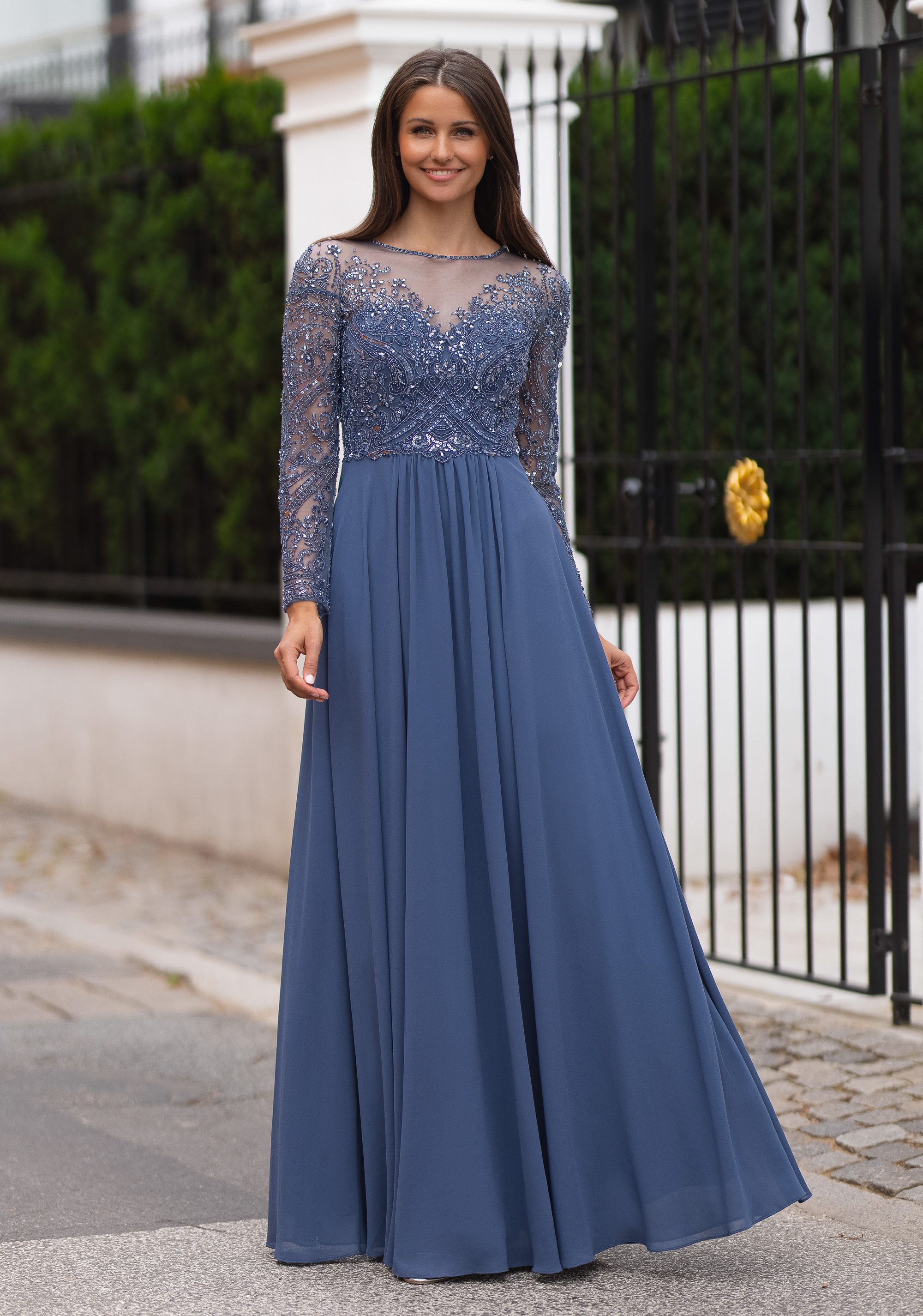 Abendkleid Caia (Indigo Grey)