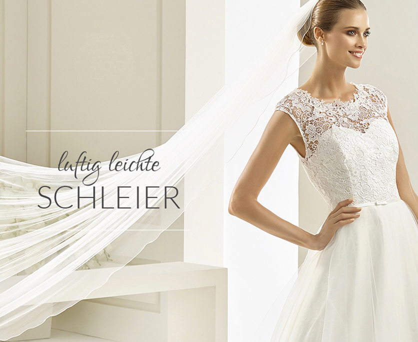 Schleier kurz und lang von Bianco-Eveno Braut mit einem langen, schlichten Schleier aus Soft-Tüll