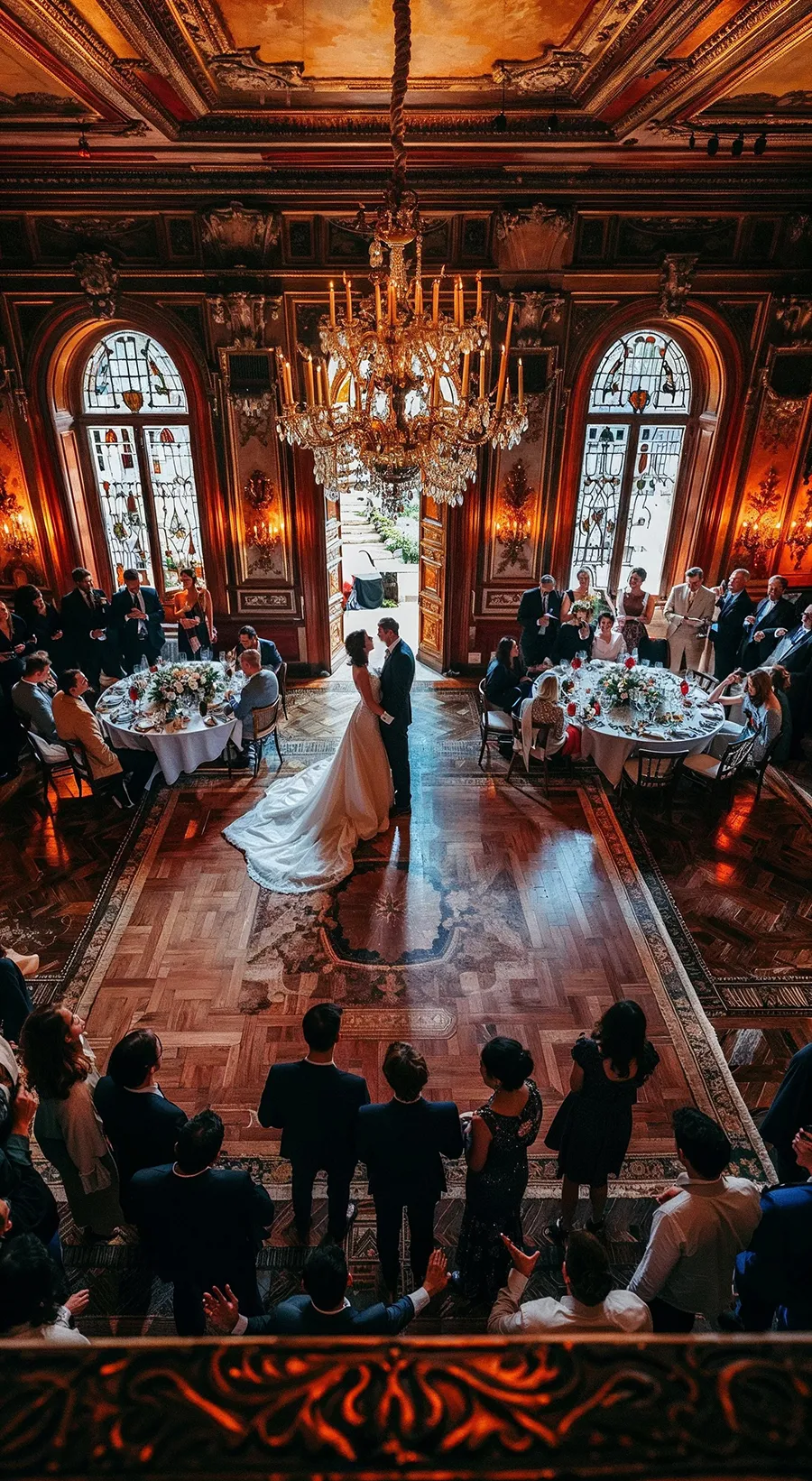 Brautpaar-im-Saal-bei-Hochzeitspielen Brautpaar-im-Saal-bei-Hochzeitspielen