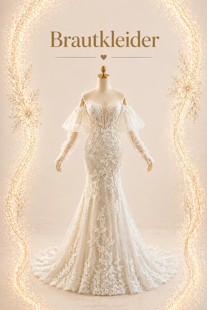 Elegantes Brautkleid mit Spitze und Tüll auf Schneiderpuppe – Brautmode und Brautkleider in Zürich