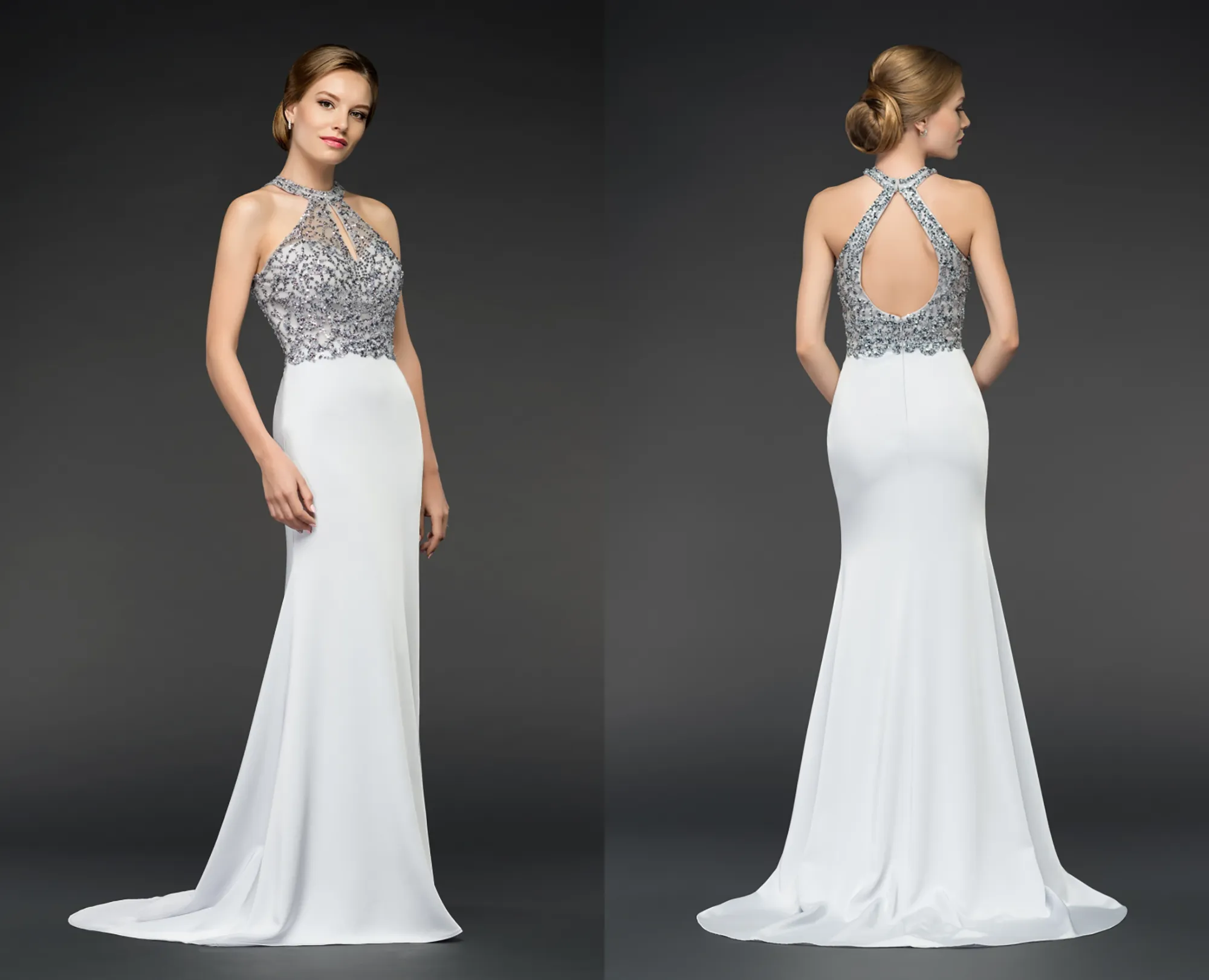 Frau in einem Abendkleider von Gino Cerruti zu kaufen bei Samyra Fashion Zürich