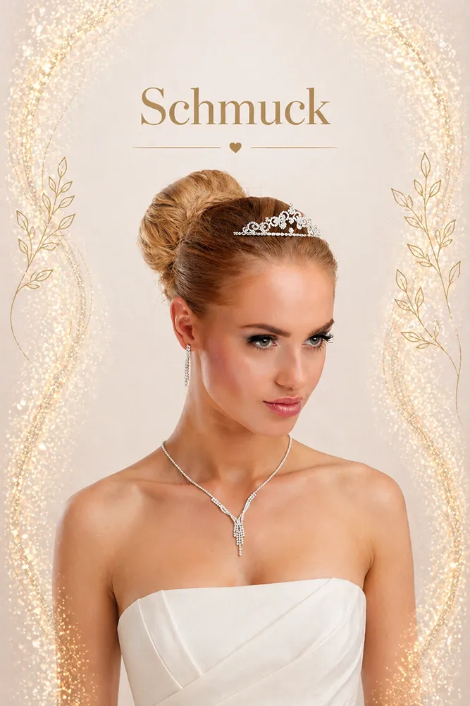 Eleganter Brautschmuck mit Halskette, Ohrringen und Diadem – feiner Schmuck für Hochzeiten und festliche Anlässe in Zürich