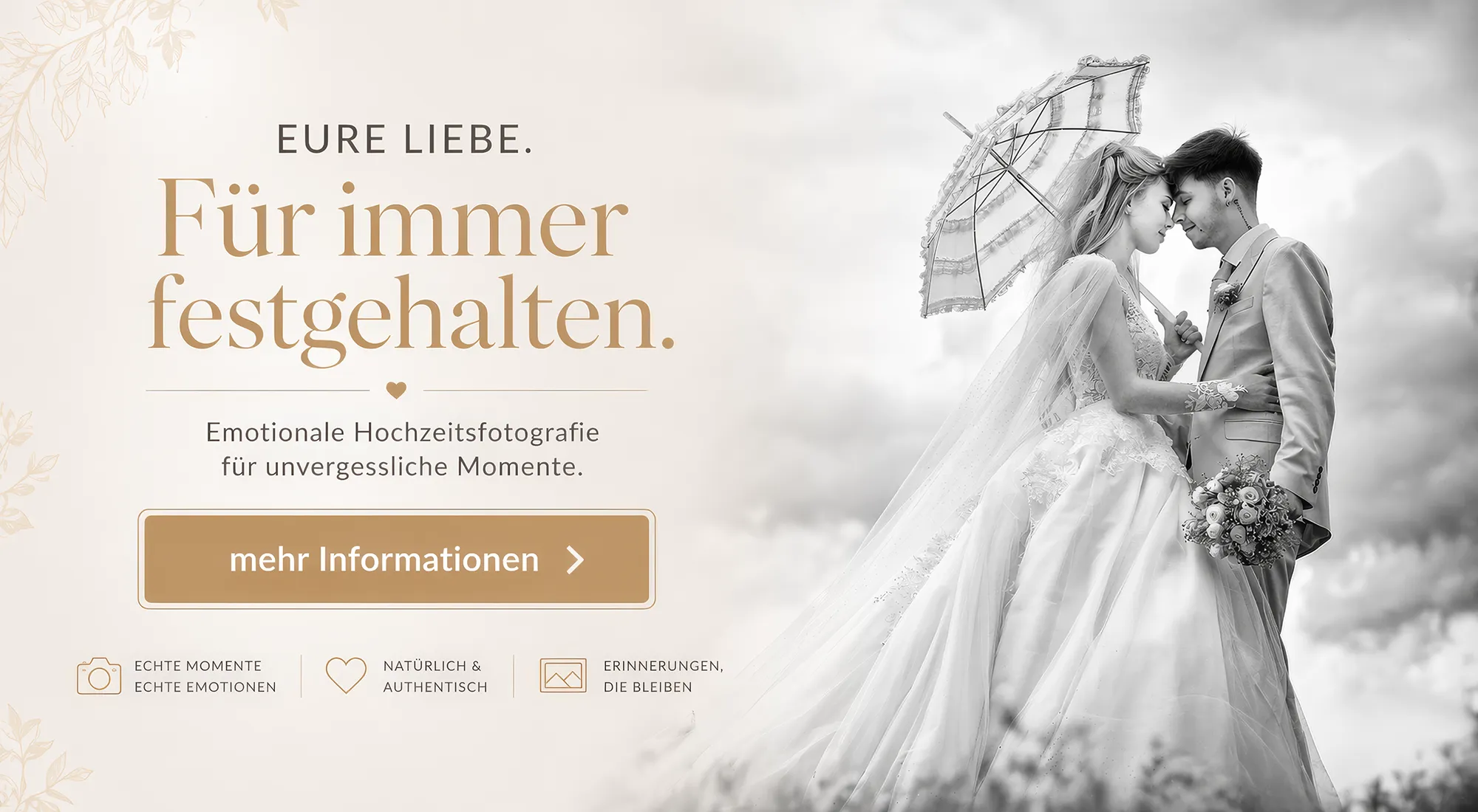 Brautpaar mit Schleier und Regenschirm bei romantischem Shooting – Hochzeitsfotografie in Zürich für echte emotionale Momente