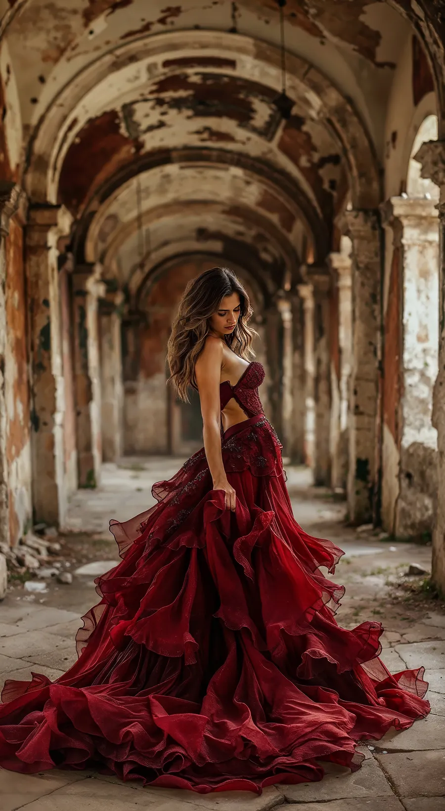 Braut in rotem Brautkleid Braut in rotem Brautkleid